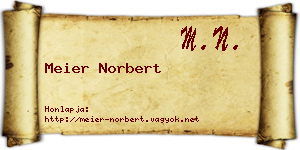 Meier Norbert névjegykártya